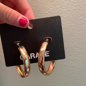 NEW W PACKAGE Garage Gold Hoops